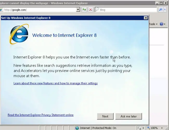 Internet Explorer 8欢迎屏幕