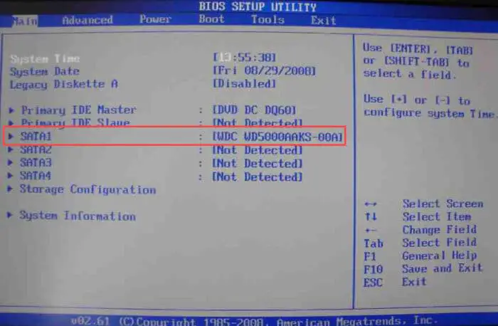 sata bios