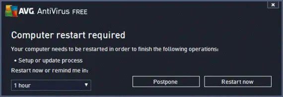 AVG免费杀毒需要重启